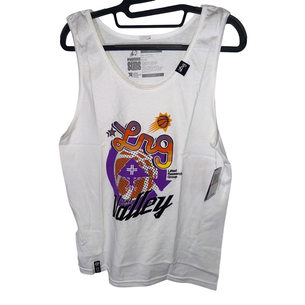 LRG Phoenix Suns Valley Tank Top Graphic Basketball NBA, White Size S, NWT